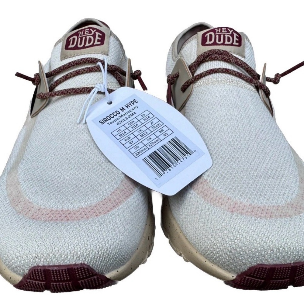 Hey Dude Men’s Sirocco M Hype Sneakers/Casual Shoes Color Taupe/Mahogany Sz M14 - Picture 2 of 6